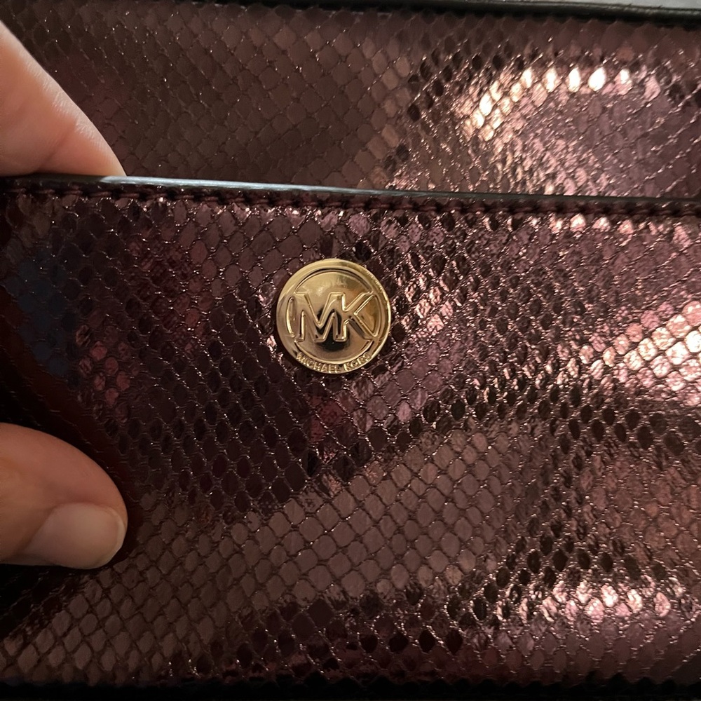 Michael Kors Shimmering Burgundy Crossbody Bag - Picture 6 of 12